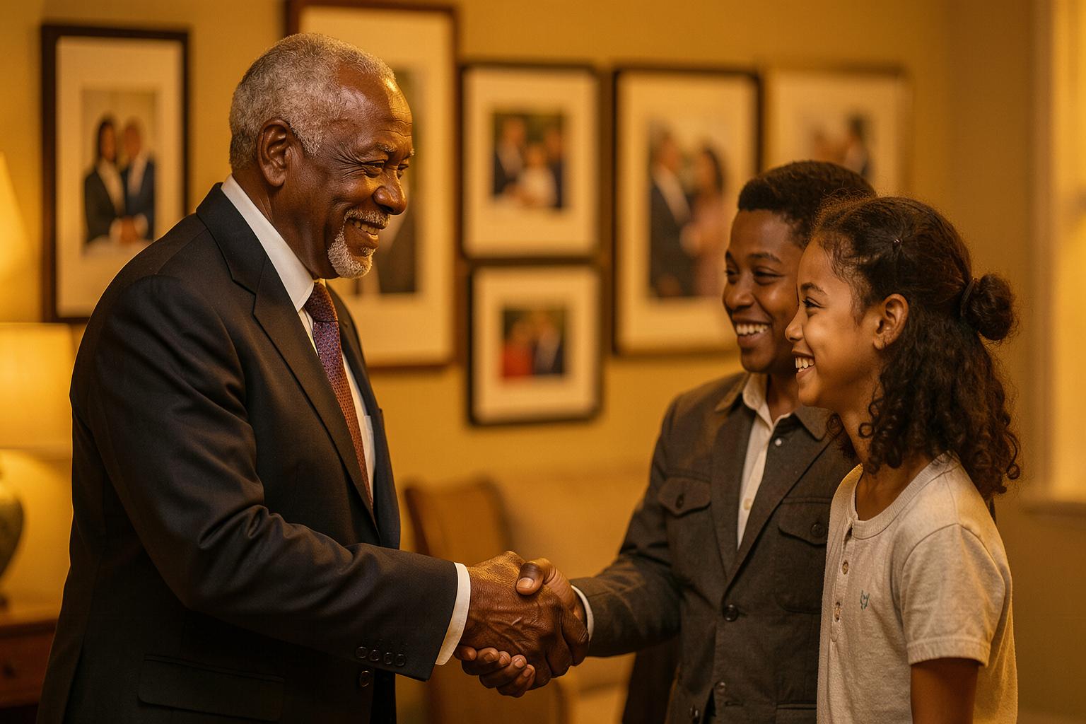 A grandfather, father and granddaughter together